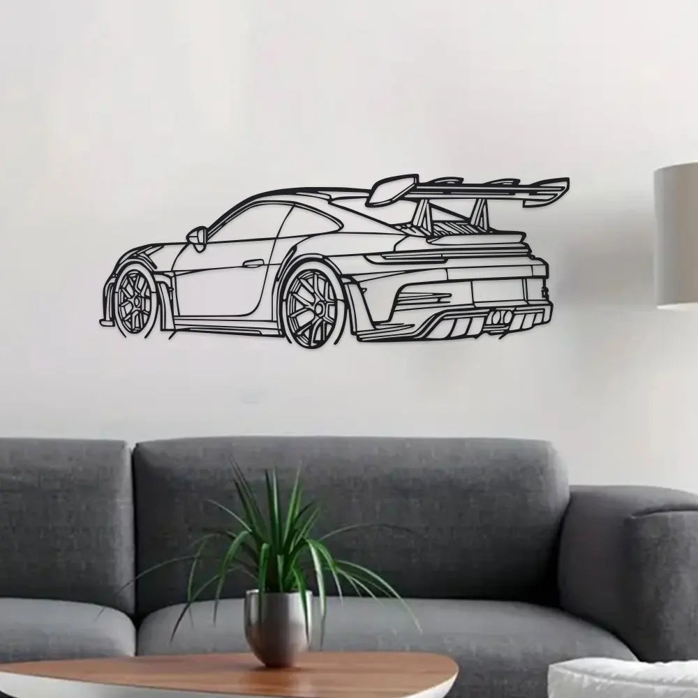 Porche-Inspired (rear view) Metal Wall Art 