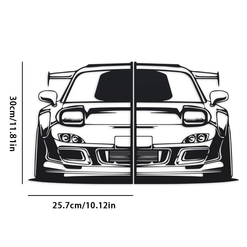 RX7 Metal Car Wall Art | Automotive Gift for Men'S Space | Birthday, Home Decoration, Themed Party，1Pc Metal Wall Decor