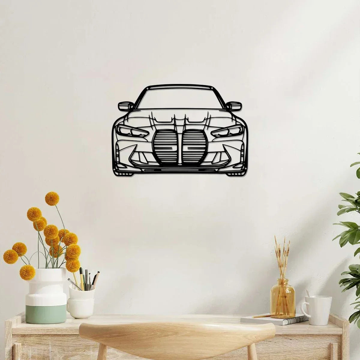 G80 M3 Front-Facing Metal Car Wall Art