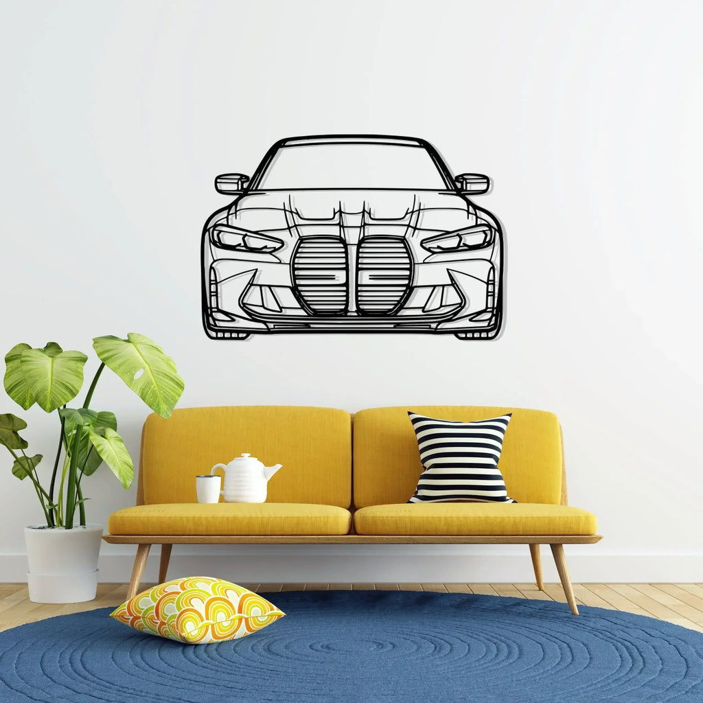 G80 M3 Front-Facing Metal Car Wall Art