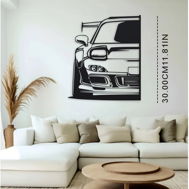 RX7 Metal Car Wall Art | Automotive Gift for Men'S Space | Birthday, Home Decoration, Themed Party，1Pc Metal Wall Decor