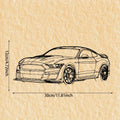 Modern Sleek Metal Car Outline Wall Sculpture Laser-Cut Line Art Decor for Home Office Garage Auto Repair Shop