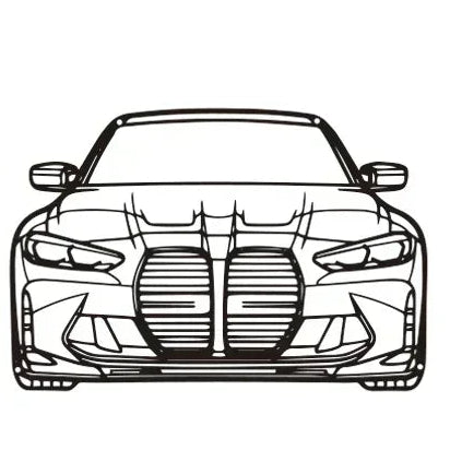 G80 M3 Front-Facing Metal Car Wall Art