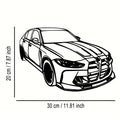 Modern Luxury Car Metal Wall Art - Sleek Black Iron Design with Red Accents, Perfect for Office, Living Room, Bedroom, Terrace