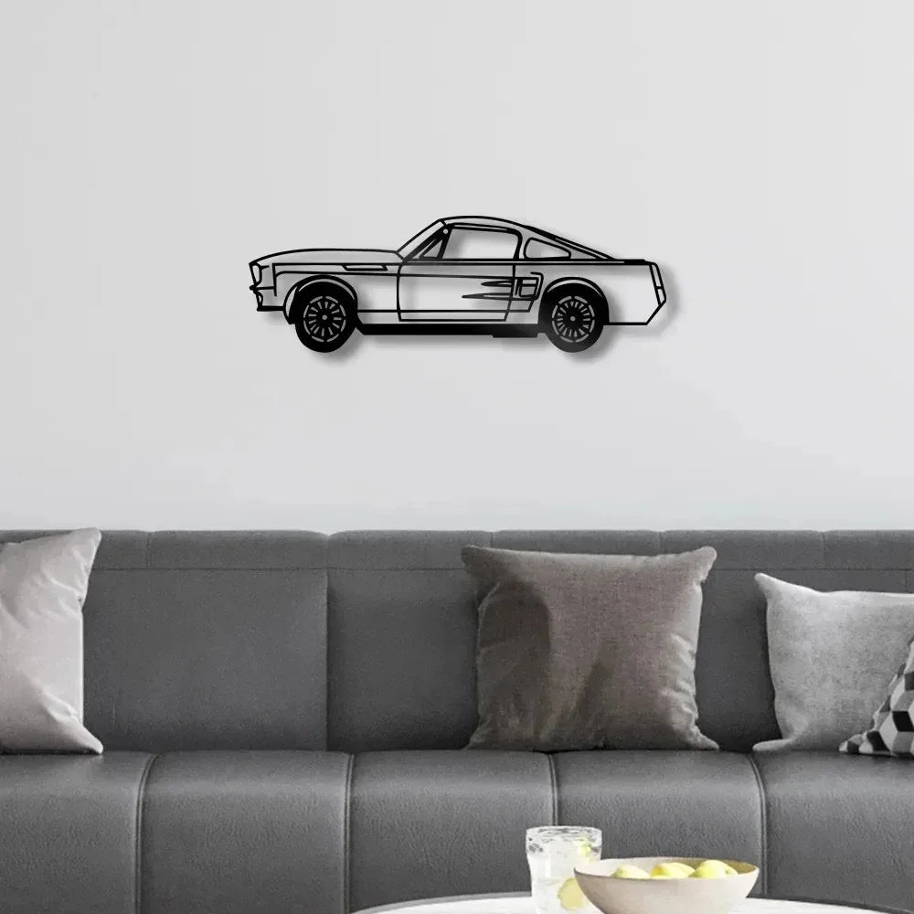 CARS Metal Wall Art Black Silhouette Hanging Sign Garage Bar Kitchen Man Cave Decor