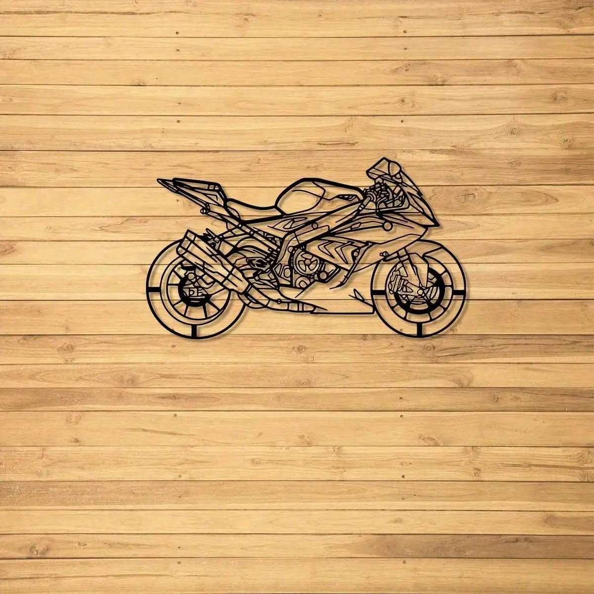 Bohemian Style Metal Motorcycle Wall Art - 11.81" Outdoor Sculpture for Garden, Patio & Living Room Decor